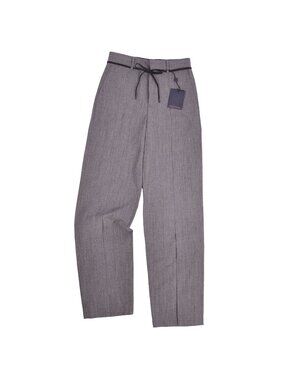 Louis Vuitton Pants with Belt Long Wool Gray 38